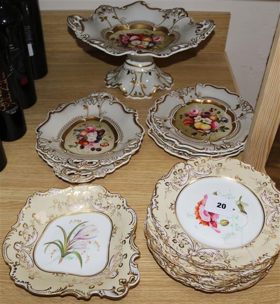 Various hand painted dessert plates